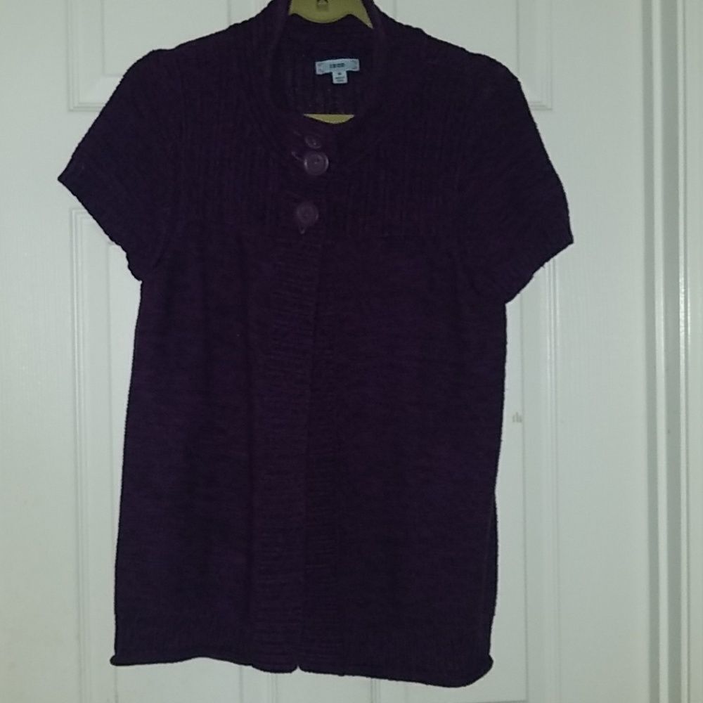 Izod purple 3 button  cardigan Sz M